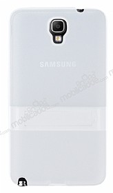 Samsung N7500 Galaxy Note 3 Neo Standl effaf Beyaz Silikon Klf