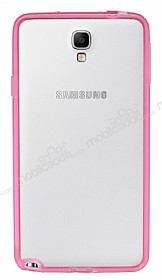 Samsung N7500 Galaxy Note 3 Neo Pembe Silikon Kenarl effaf Rubber Klf