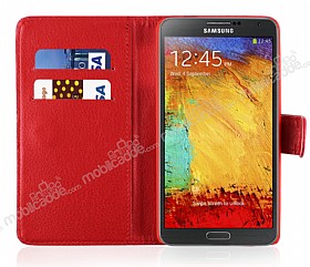 Samsung N9000 Galaxy Note 3 Czdanl Yan Kapakl Krmz Klf