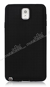 Samsung N9000 Galaxy Note 3 Nokta Desenli Mat Siyah Silikon Klf