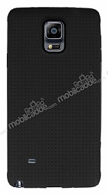 Samsung N9100 Galaxy Note 4 Nokta Desenli Mat Siyah Silikon Klf