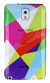 Samsung N9000 Galaxy Note 3 Renkli Prizma effaf Silikon Klf