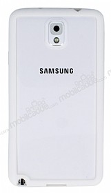 Samsung N9000 Galaxy Note 3 Beyaz Silikon Kenarl effaf Rubber Klf