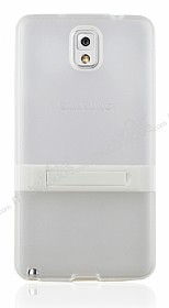 Samsung N9000 Galaxy Note 3 Standl Beyaz Silikon Klf