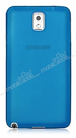Samsung N9000 Galaxy Note 3 Ultra nce effaf Mavi Silikon Klf