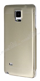 Eiroo Resistant Samsung N9100 Galaxy Note 4 ift Katmanl Metal Gold Klf