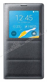 Samsung N9100 Galaxy Note 4 Orjinal Pencereli View Cover Dark Silver Klf