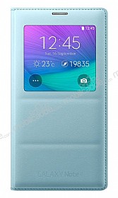 Samsung N9100 Galaxy Note 4 Orjinal Pencereli View Cover Mavi Klf