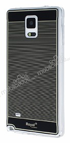 Royal Samsung N9100 Galaxy Note 4 Silikon Kenarl Ultra nce izgili Siyah Klf