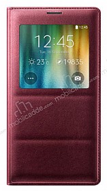 Samsung N9100 Galaxy Note 4 Uyku Modlu Pencereli Bordo Klf