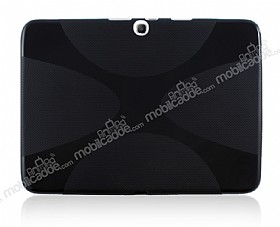 Samsung P5220 Galaxy Tab 3 10.1 Type Desenli Siyah Silikon Klf