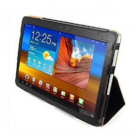 Samsung Galaxy Tab P7100 Standl Siyah Deri Klf