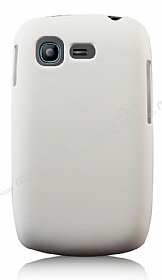Samsung S5310 Pocket Neo Sert Mat Beyaz Rubber Klf