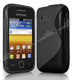 Samsung S5360 Galaxy Y Desenli Siyah Silikon Klf