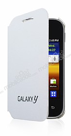 Samsung S5360 Galaxy Y nce Yan Kapakl Beyaz Klf