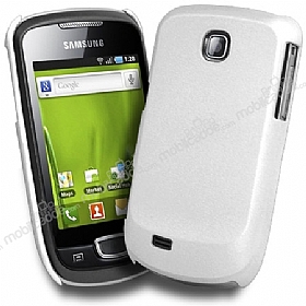 Samsung S5570 Galaxy Mini Sert Parlak Beyaz Rubber Klf