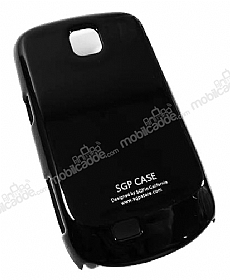 Samsung S5570 Galaxy Mini Sert Parlak Siyah Rubber Klf