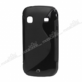 Samsung S5660 Galaxy Gio Desenli Siyah Silikon Klf