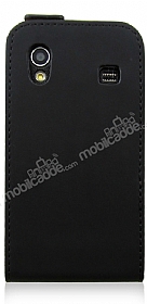 Samsung S5830 Galaxy Ace nce Kapakl Siyah Deri Klf