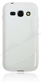 Samsung s7270 Galaxy Ace 3 Desenli Beyaz Silikon Klf
