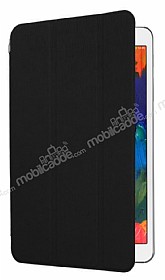 Samsung Note PRO 12.2 Standl nce Yan Kapakl Siyah Deri Klf