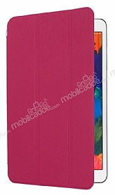 Samsung SM-T320 Galaxy Tab PRO 8.4 Standl nce Yan Kapakl Pembe Deri Klf