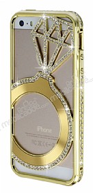 Shengo iPhone SE / 5 / 5S Tekta Tal Metal Gold Klf
