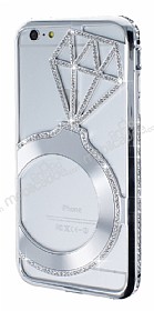 Shengo iPhone 6 Plus / 6S Plus Tekta Tal Metal Silver Klf
