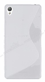 Sony Xperia Z3 Desenli effaf Beyaz Silikon Klf