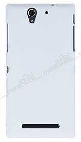 Sony Xperia C3 Sert Mat Beyaz Rubber Klf