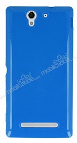 Sony Xperia C3 Mavi Silikon Klf