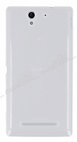 Sony Xperia C3 effaf Beyaz Silikon Klf