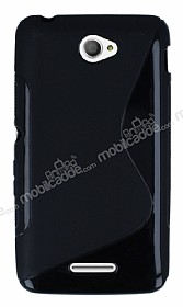 Sony Xperia E4 Desenli Siyah Silikon Klf
