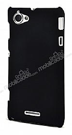 Sony Xperia L Sert Mat Siyah Rubber Klf