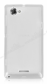 Sony Xperia L effaf Beyaz Silikon Klf