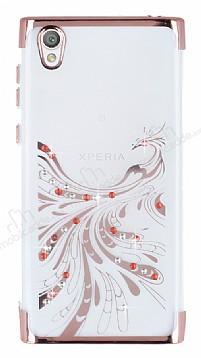 Sony Xperia L1 Rose Gold Peacock Tal effaf Silikon Klf