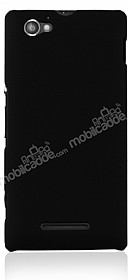 Sony Xperia M Sert Mat Siyah Rubber Klf