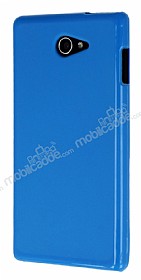 Sony Xperia M2 Aqua Mavi Silikon Klf