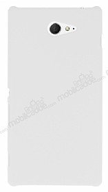 Sony Xperia M2 Sert Mat Beyaz Rubber Klf