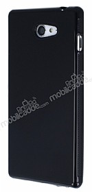 Sony Xperia M2 Dik Desenli Siyah Silikon Klf