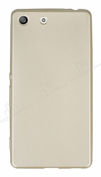Sony Xperia M5 Mat Gold Silikon Klf