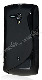 Sony Xperia neo L Desenli Siyah Silikon Klf