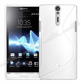 Sony Xperia S Desenli Beyaz Silikon Klf