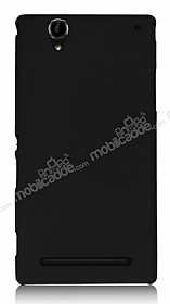 Sony Xperia T2 Ultra Sert Mat Siyah Rubber Klf