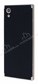 Eiroo Carbon Hybrid Sony Xperia XA1 Gold Kenarl Karbon Siyah Silikon Klf