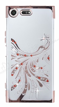 Sony Xperia XZ Premium Rose Gold Peacock Tal effaf Silikon Klf