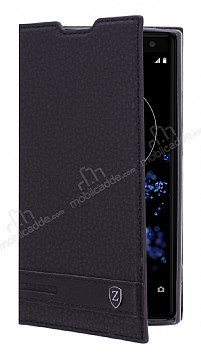 Sony Xperia XZ2 Gizli Mknatsl Yan Kapakl Deri Klf