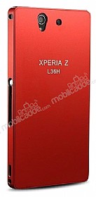 Eiroo Sony Xperia Z Krmz Metal Klf