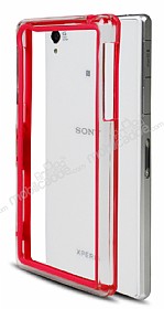 Sony Xperia Z1 Bumper ereve Krmz Klf