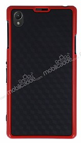Sony Xperia Z1 ift Renkli Krmz Silikon Klf